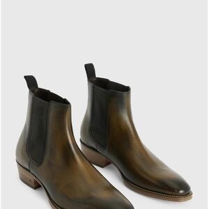 Virtually new Ludlow Chelsea Boots in Olive Green